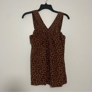 Y2K Cheetah Print Sleeveless Top Cross Strap Animal Bratz Core Size M 2000s